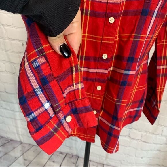 Old Navy Women Red Long Sleeve Button-Down Shirt XS - Picture 5 of 8